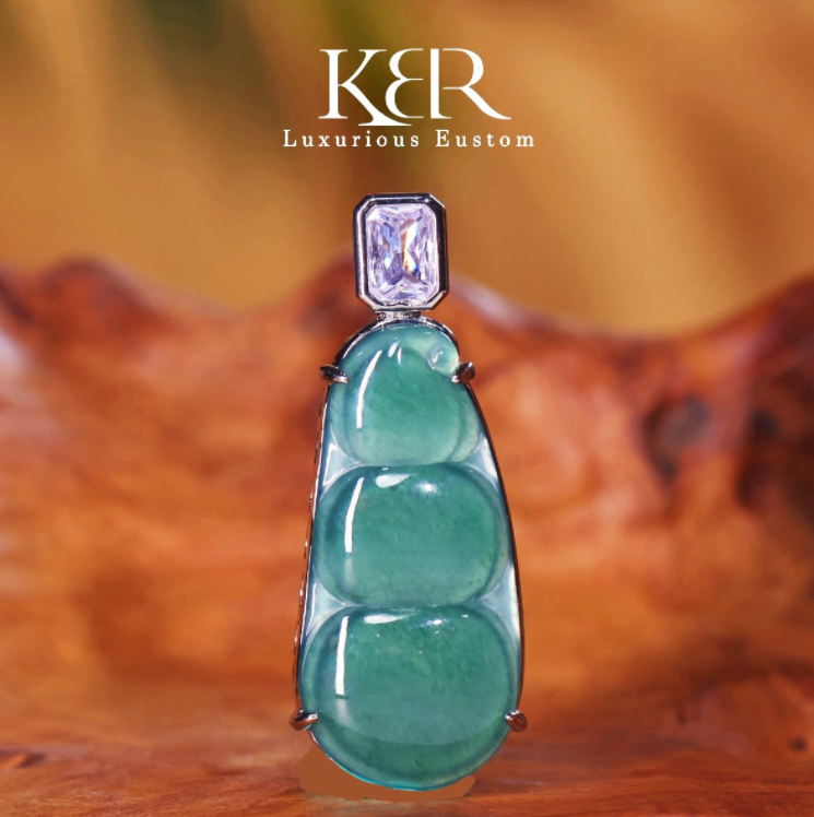 【悟空粉丝专享】高定款天然A货翡翠高冰大豆子吊坠 KBR50611002