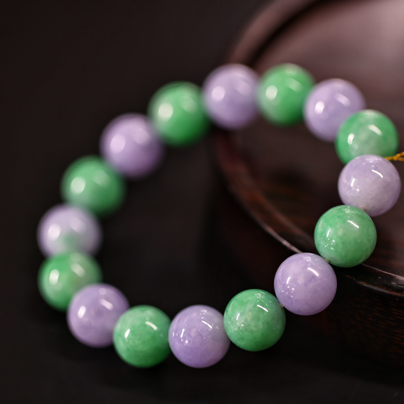 【颖有尽有】天然A货缅甸翡翠圆珠手串简约百搭时尚 JJCY51108003