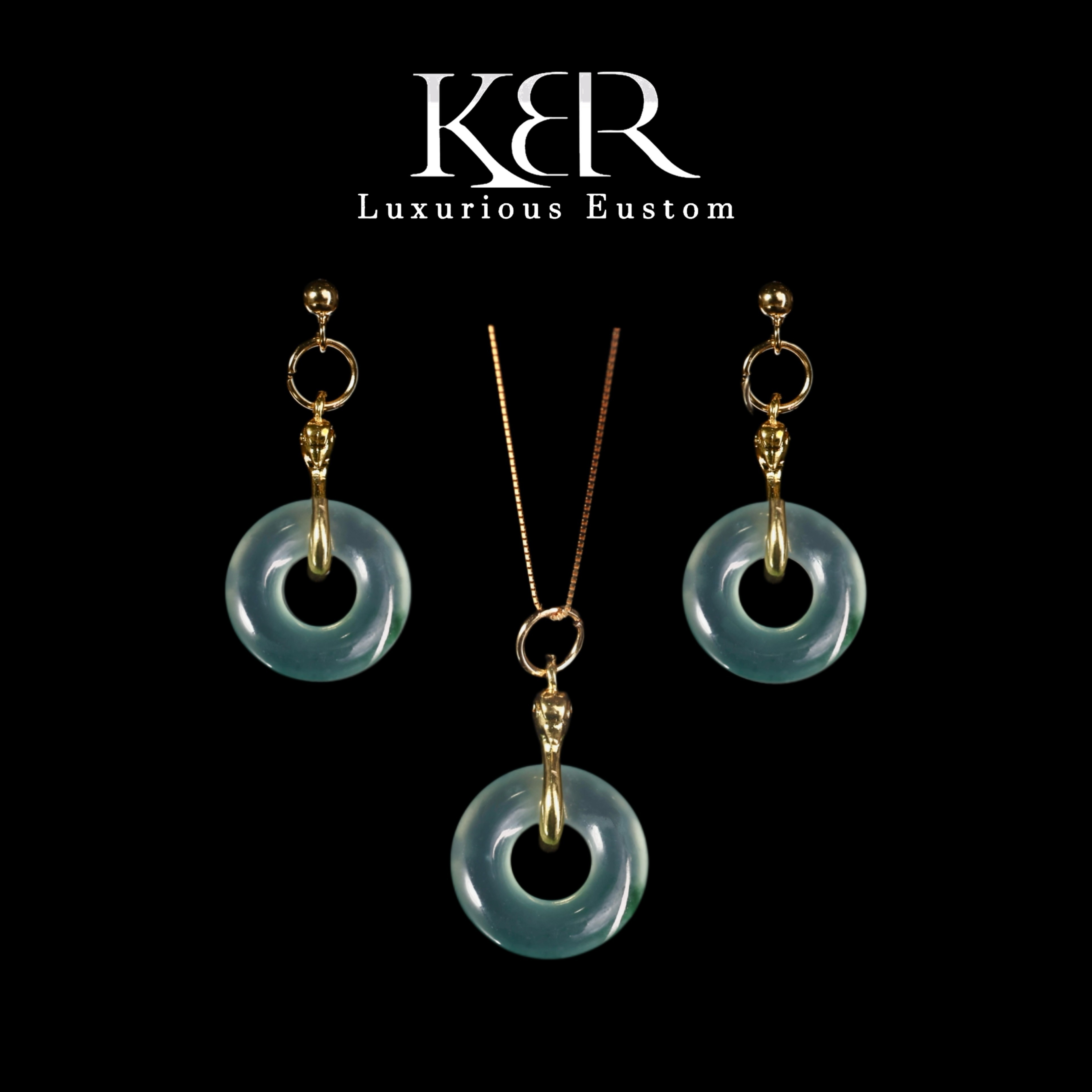 【潇潇生日会专属】天然A货翡翠平安扣甜甜圈耳饰吊坠 KBR0303028