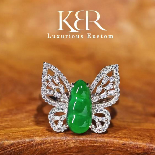 【颖有尽有】新款高定设计天然A货翡翠葫芦戒指大气KBRKRL0511008