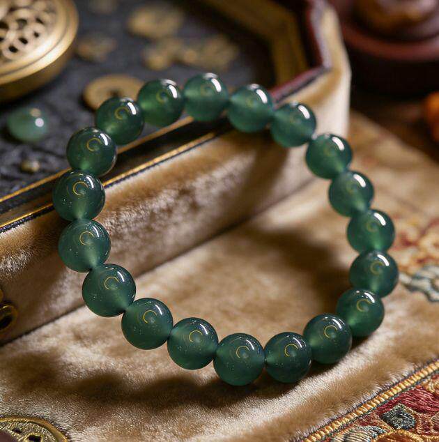 天然A货翡翠老蓝水手串时尚老钱风单圈简约经典百搭款KBR60315002