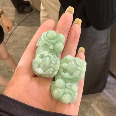 【颖有尽有】新款缅甸天然A货翡翠雕刻貔貅吊坠项链JJCYX0613002