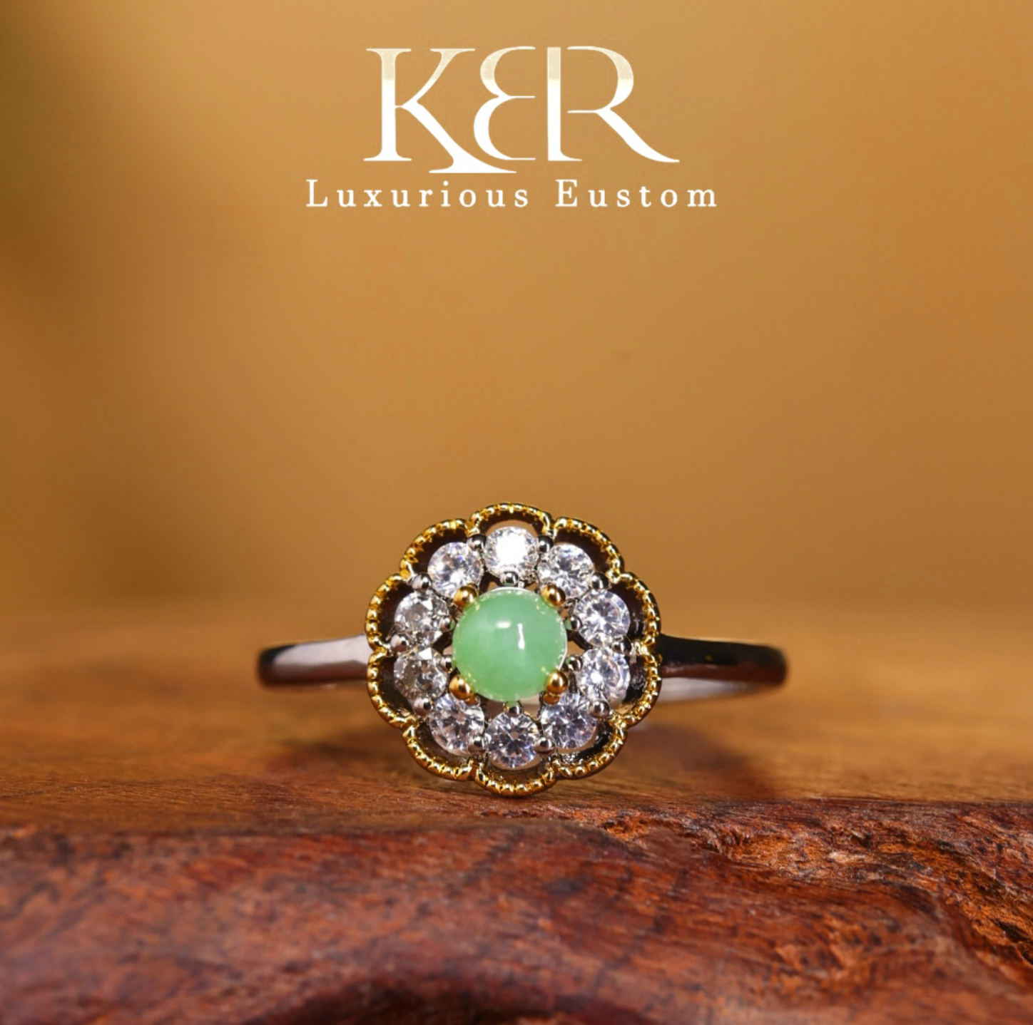 【颖有尽有】天然A货翡翠蛋面豪镶戒指简约百搭时尚 KBR50524009,珠宝/钻石/翡翠,戒指/指环,淘宝优惠券,粉丝福利购,淘宝优惠卷