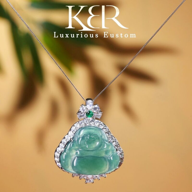 【颖有尽有】高定设计新款天然A货翡翠佛公吊坠挂坠 KBR50103010