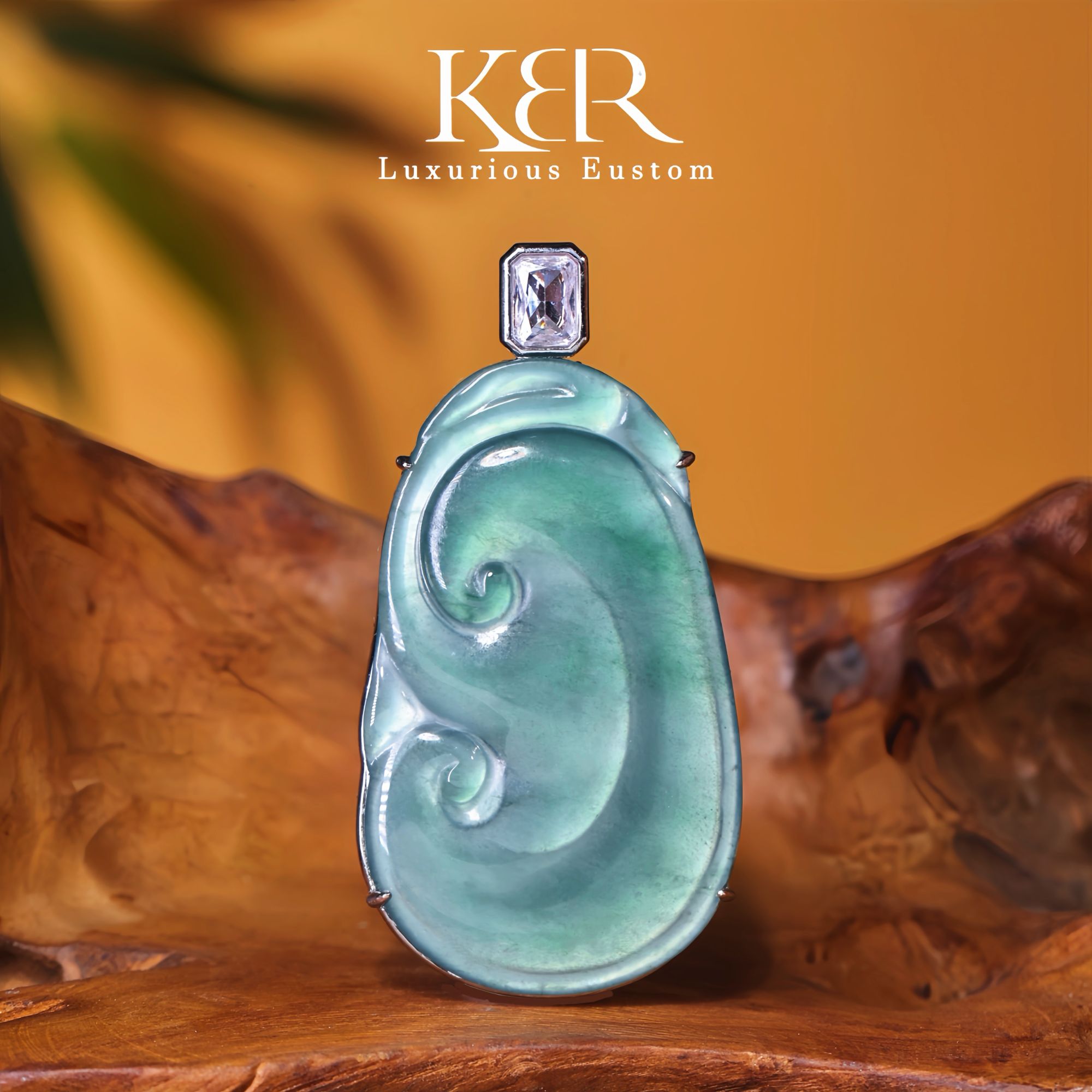 【悟空粉丝专享】高定设计款天然A货翡翠大如意吊坠 KBR250705003