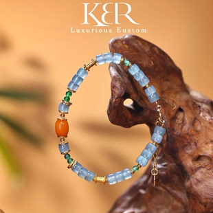 KBR50613002 天然A货翡翠枣珠蜜蜡单圈手串 颖有尽有