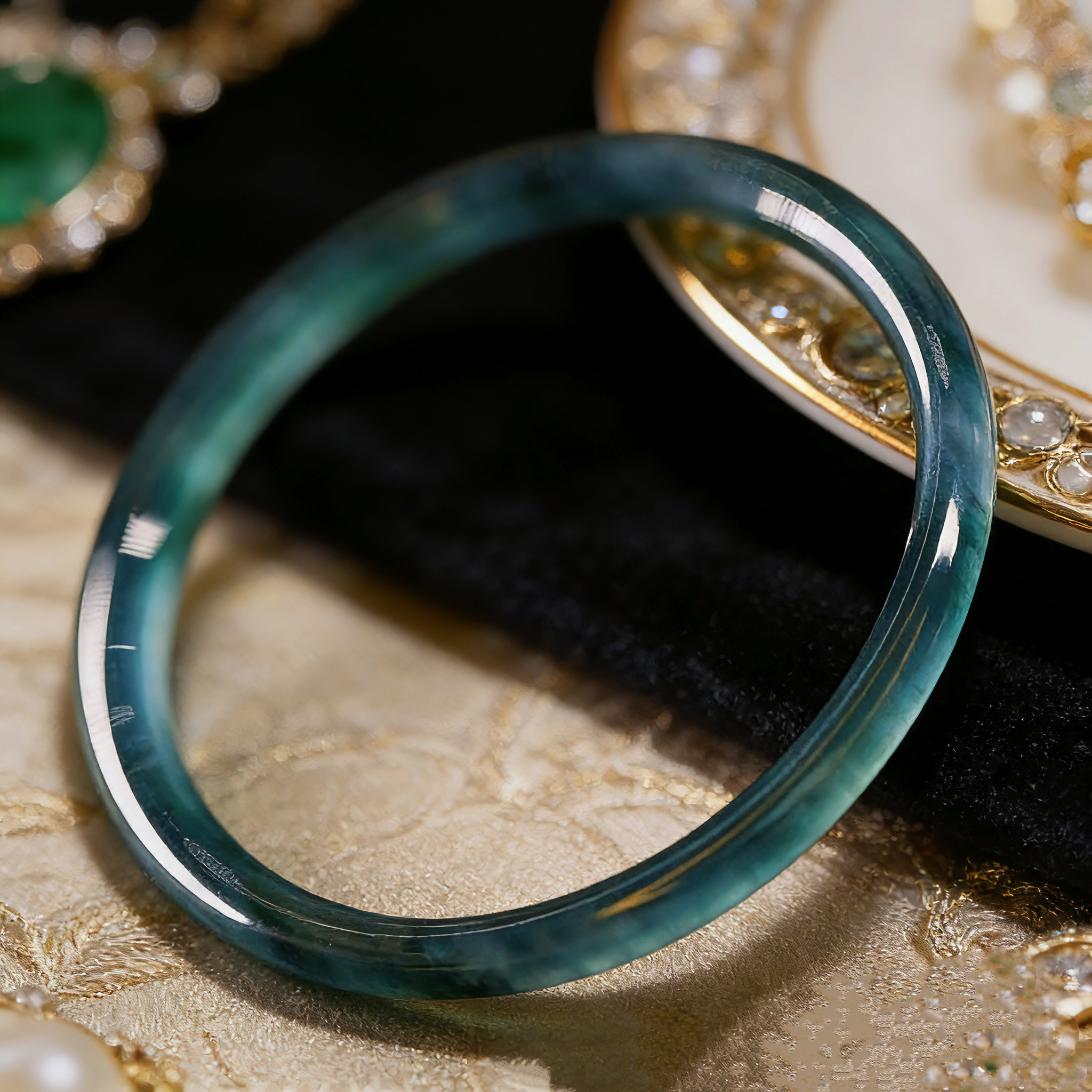 新款天然A货翡翠叮当手镯简约时尚百搭 KBR51107001