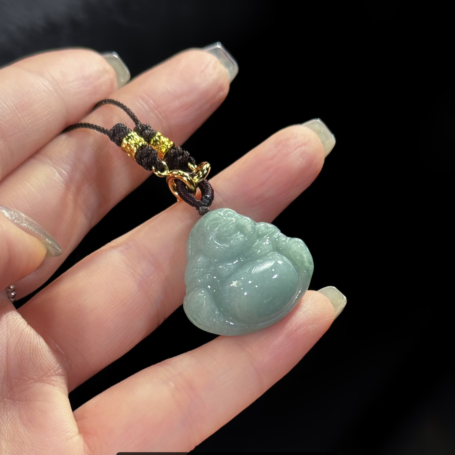 天然A货翡翠肥佛公吊坠挂饰精雕俏色时尚气质雕刻时尚 KBR0327009