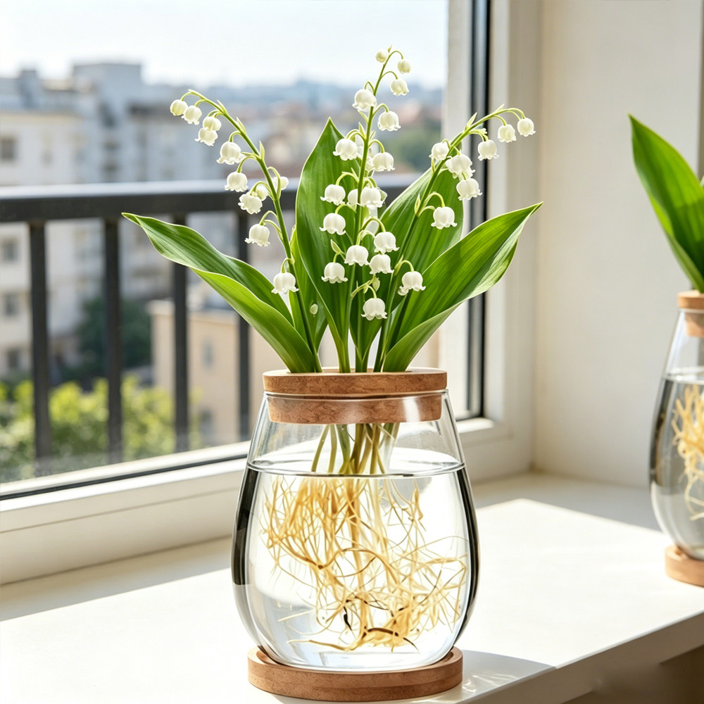 水培植物铃兰透明玻璃罐花瓶绿萝瓶子容器办公室插花桌面摆件图片