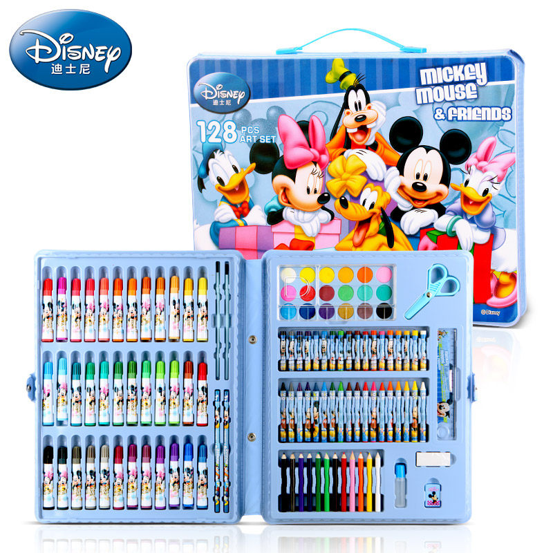 迪士尼文具礼盒套装 美劳派水彩笔美术套装128件文具礼品绘画套装