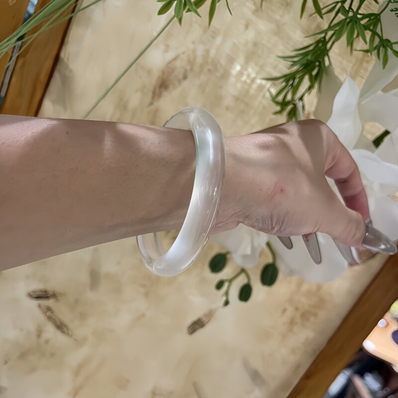 天然高冰白水晶手镯女款