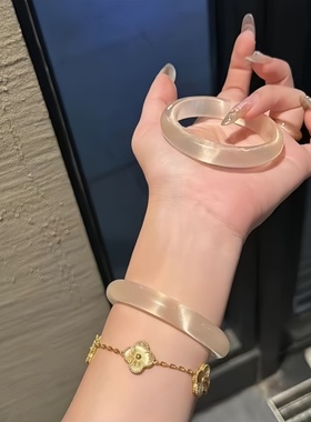 冰种手镯猫眼石新中式女玉镯