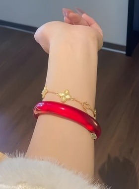 车厘子国风女款玉髓手镯送女朋友