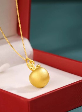 金店同款沙金首饰品平安果项链