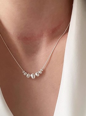 金店同款S925纯银猫眼珠锁骨链