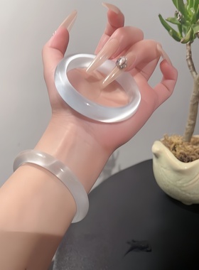 白月光新中式冰蓝手镯送妈妈礼物