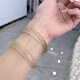 香槟金白月光手镯女款 高冰种玉髓冰透高级感荔枝冻贵妃玉镯子转运