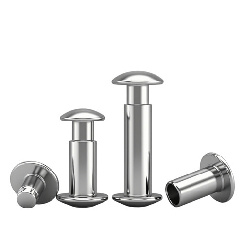 公母对铆扁圆头半空心书相册