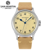 San Martin军魂定制手表烤蓝针机械手表小雀斑复刻休闲男表SN0105