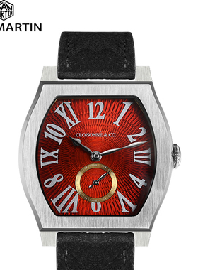 军魂手表SN0100 酒桶珐琅面18K金ETA男士机械手表36mm