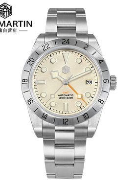 San Martin腕表军魂手表复古NH34自动机械表夜光钢带表SN0054C-0