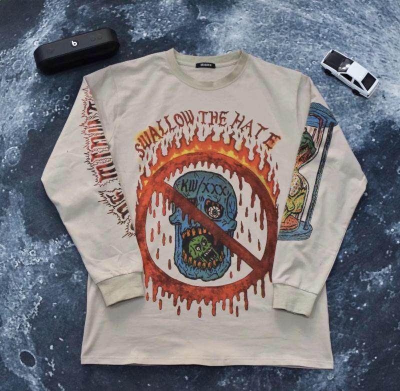 侃爷season6 xxxtentacion联名rapper old school涂鸦长袖