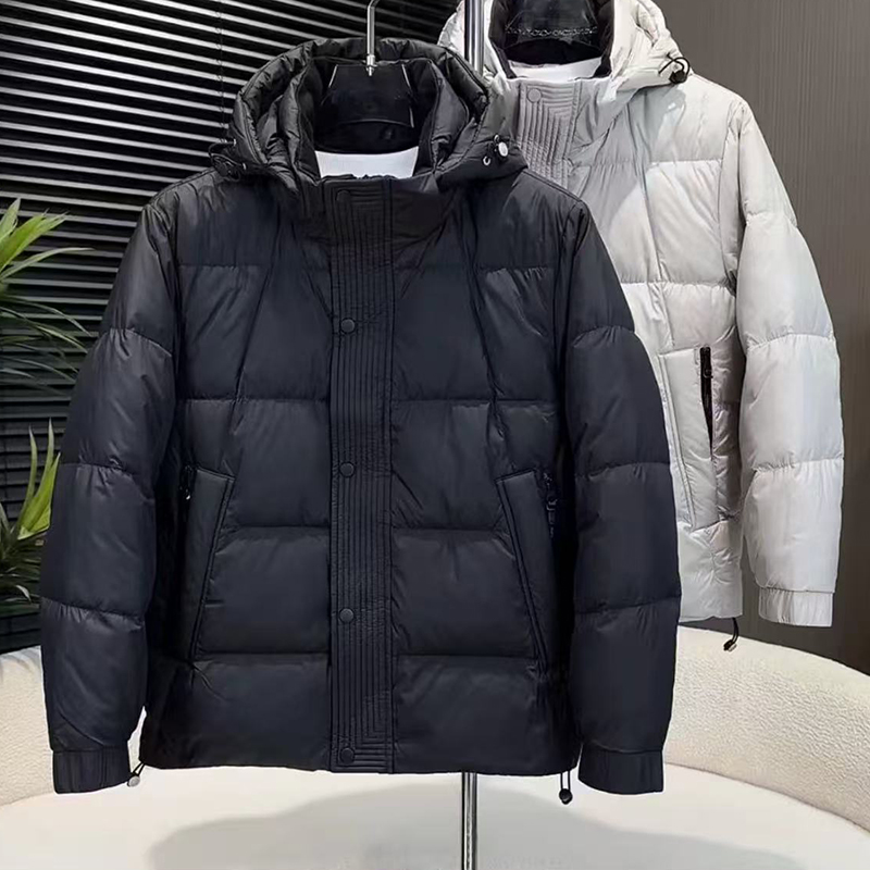 欧货2025年冬季新款男连帽可拆卸羽绒服时尚潮流百搭韩版修身外套