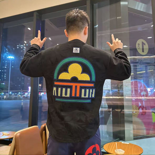 太阳花刺绣卫衣男士加绒加厚2025年新款秋冬季长袖痞帅高级感上衣