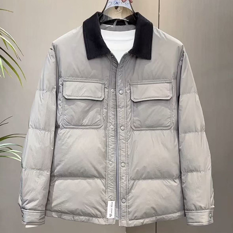 冬季新款轻薄高级感羽绒服男士休闲百搭短款夹克高端简约痞帅外套