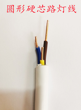 铜芯阻燃路灯线ZC-BVV3*2.5平方白色圆形3芯硬线国标硬芯电线电缆