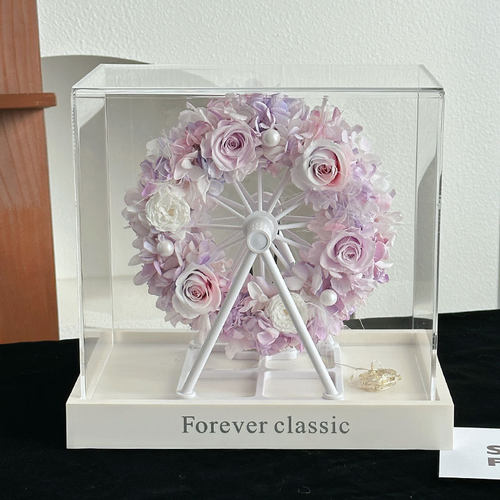永生花玫瑰旋转摩天轮蓝牙音箱高级感真花礼盒送女友闺蜜生日礼物