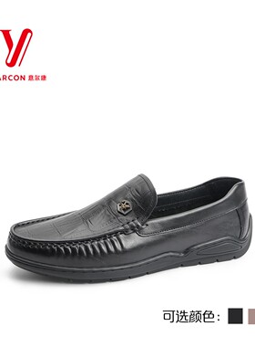 意尔康豆豆鞋男2025新款真皮皮鞋一脚蹬舒适休闲皮鞋5112AR56289A