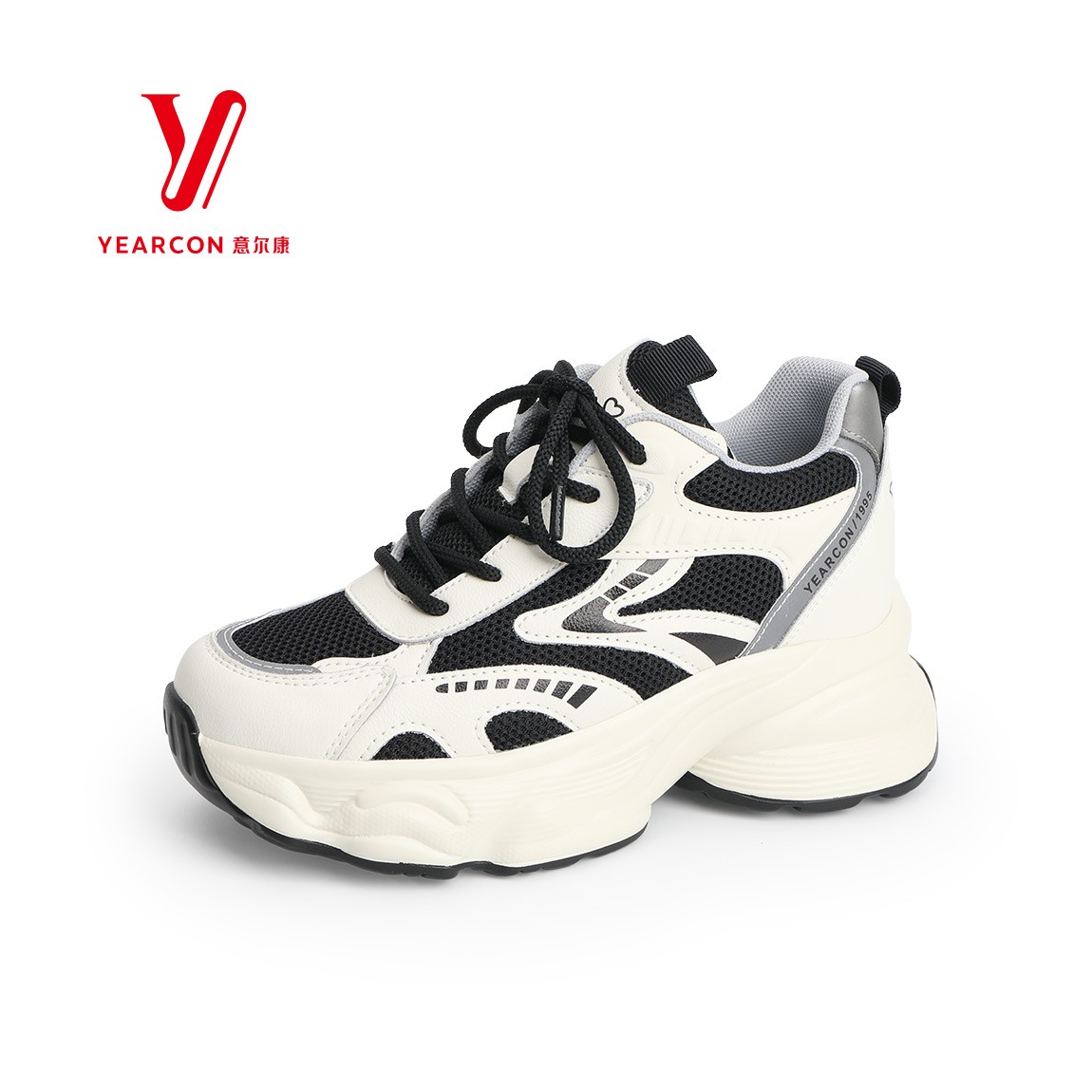 意尔康女鞋厚底增高老爹鞋显脚小