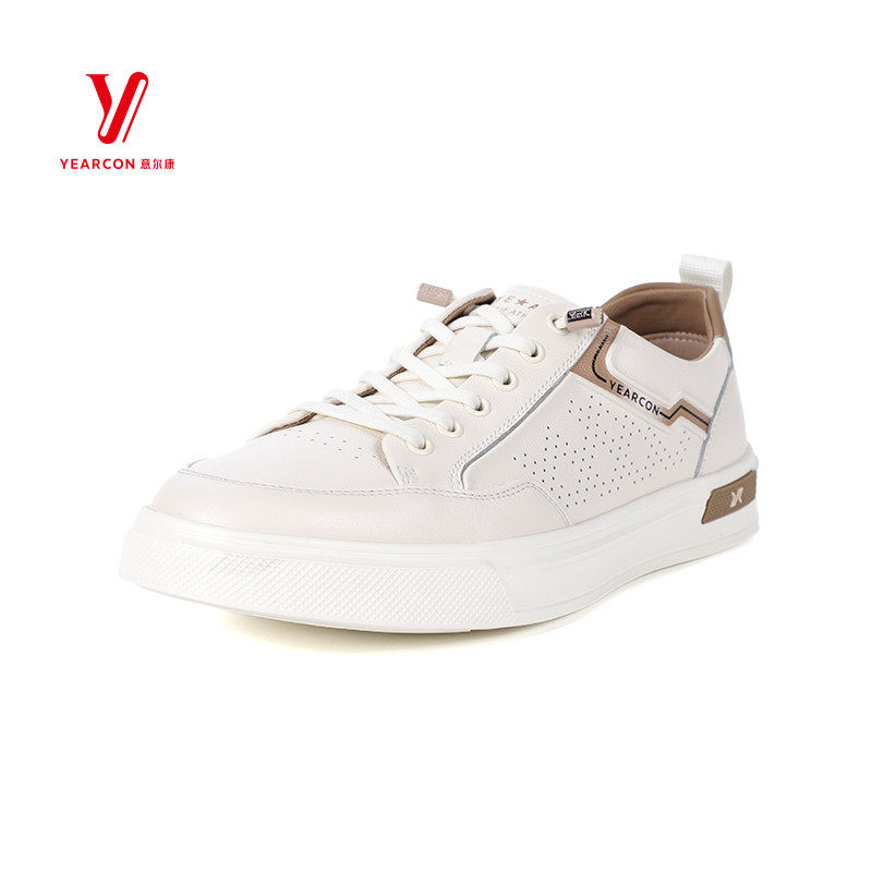 意尔康男鞋2025年春季新款休闲板鞋牛皮厚底百搭时尚5221AR56892A