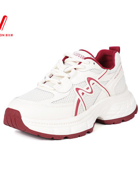 意尔康女鞋2025春季新款时尚潮流厚底老爹鞋网面透气5182ZD49105Y