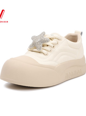 意尔康女鞋2025春夏新款百搭轻便休闲板鞋增高面包鞋5171ZD49282U