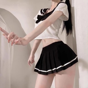 性感睡衣蝴蝶结COS装学院JK制服超短裙校服甜美纯欲qqny情趣套装