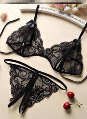 免穿脱约会方便做男受女蕾丝开放扶她丁字裤情侣助兴趣内衣裤套装
