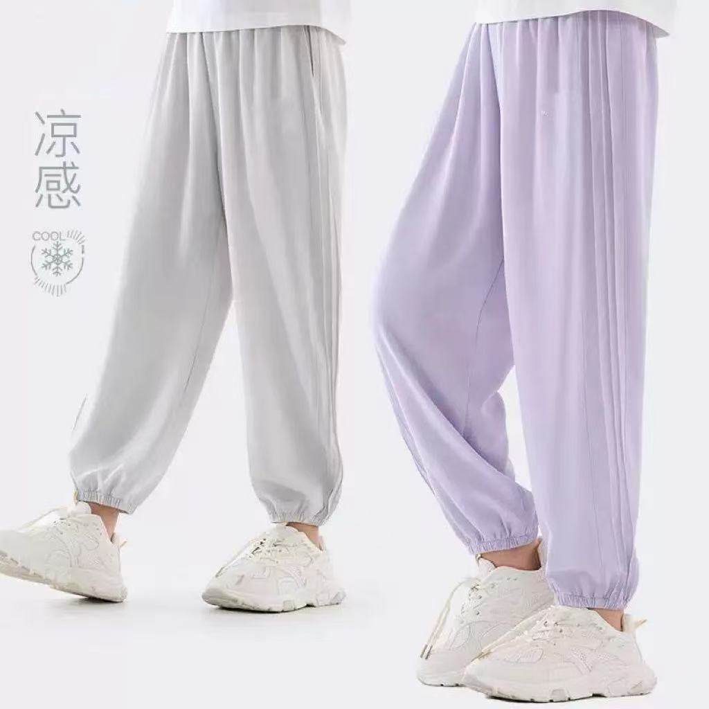 女童裤子夏季薄款儿童2025新款夏天冰丝防蚊裤夏装女孩休闲运动裤