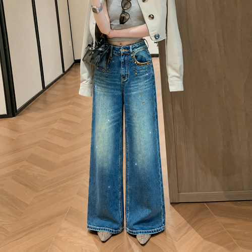 宽松牛仔阔腿裤女潮2026年秋季