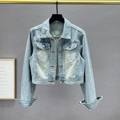 2025年春季港风短款牛仔外套女潮