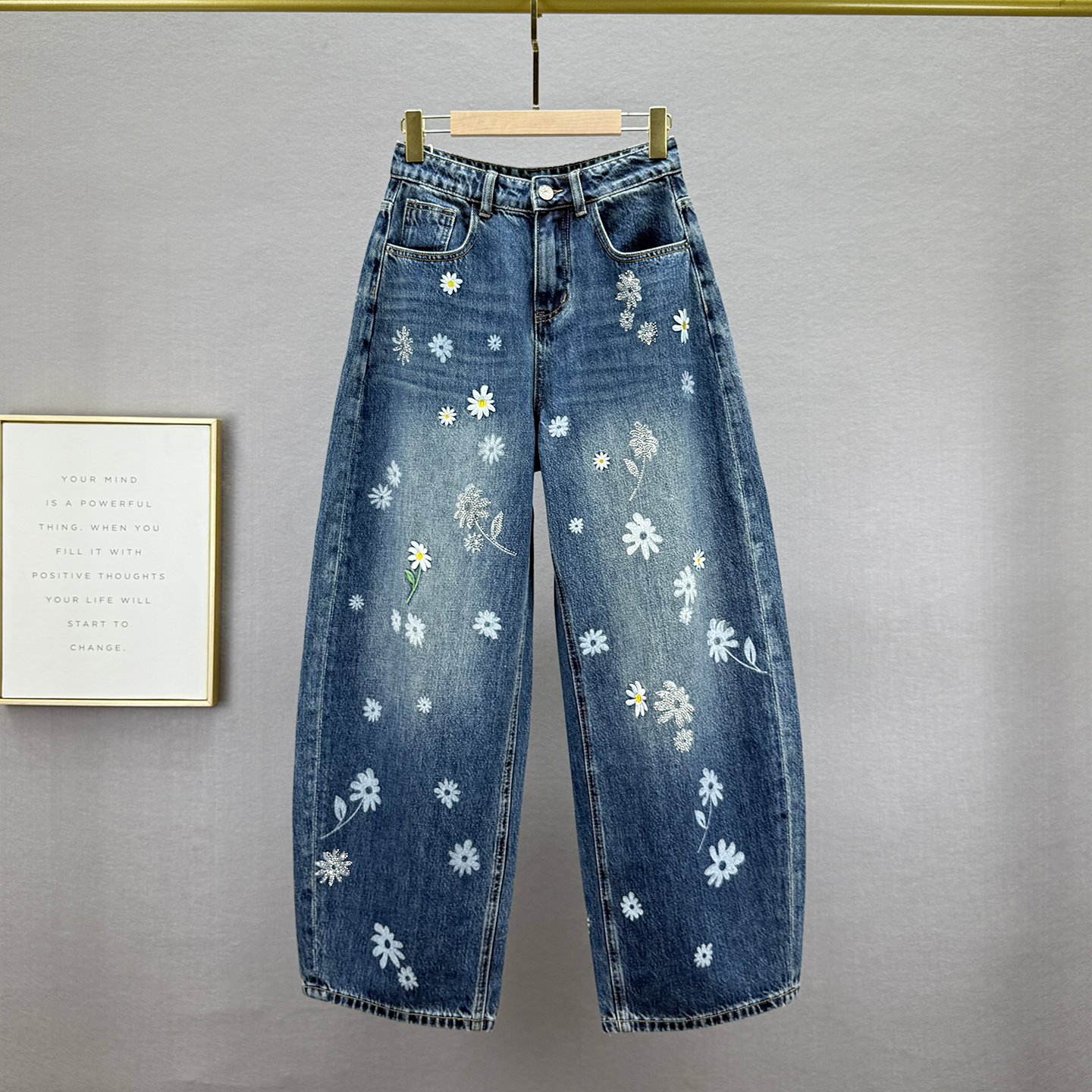 绣花烫钻牛仔裤女垮裤2025年秋季