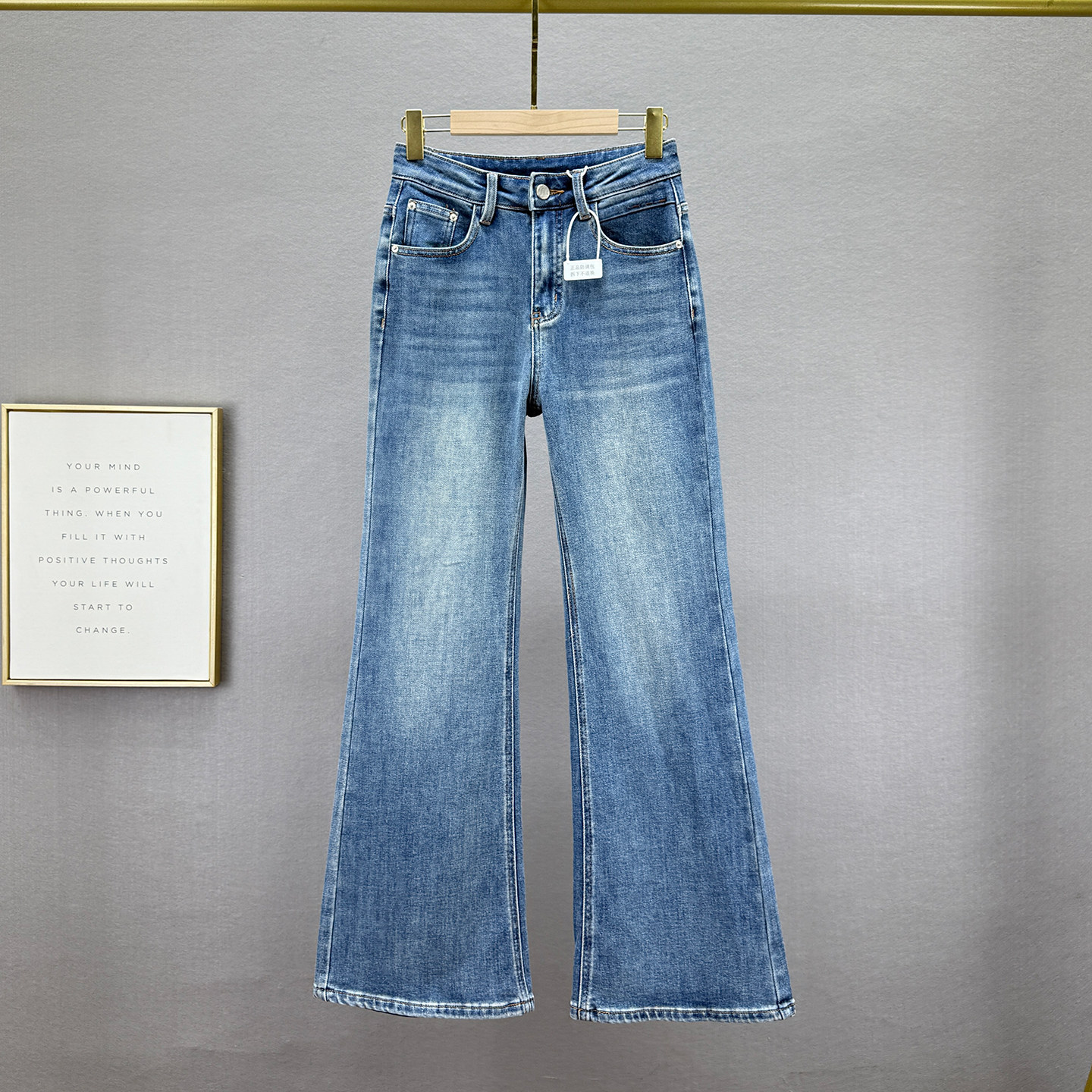 复古做旧牛仔喇叭裤女潮2026年春季新款弹力高腰显瘦蓝色阔脚长裤,女装/女士精品,牛仔裤,淘宝优惠券,粉丝福利购,淘宝优惠卷