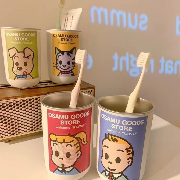 可爱情侣漱口杯轻奢高端不锈钢家用牙刷杯学生旅行便携带洗漱水杯,家庭/个人清洁工具,洗漱杯,淘宝优惠券,粉丝福利购,淘宝优惠卷