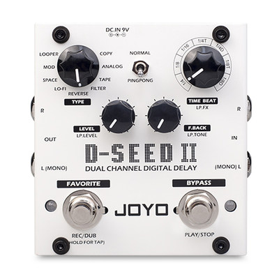 新品JOYO D-SEED II Delay数字延迟延时单块效果器LOOPER循环录音