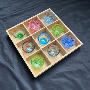 清酒杯日本进口aderia津轻玻璃杯手工小茶杯日式小酒杯套装收纳盒