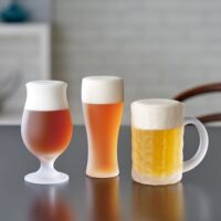 日本进口啤酒杯东洋佐佐木玻璃杯磨砂啤酒杯带把手大号精酿扎啤杯
