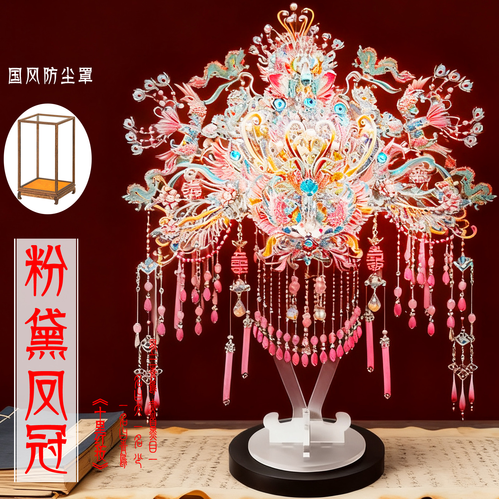 钢达粉黛凤冠手工diy材料3D立体金属拼图拼装模型成人版十里红妆