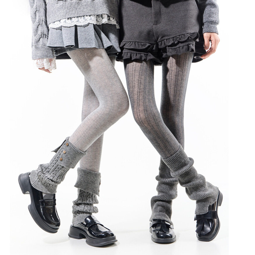 秋冬微透条纹打底裤外穿灰色打底袜光腿miu系百搭叠穿连裤袜