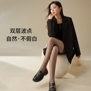 傲寒光腿神器波点黑丝袜秋冬打底袜加绒加厚丝袜光腿袜打底裤女